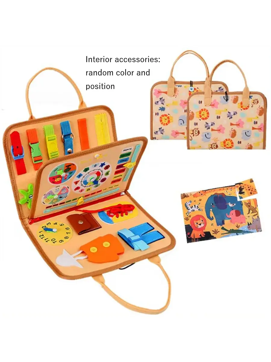 Montessori Dress & Sensory Busy Board – Learn to Dress, Count, and Explore! | Montessori Learning Toy | Magnet Bytes